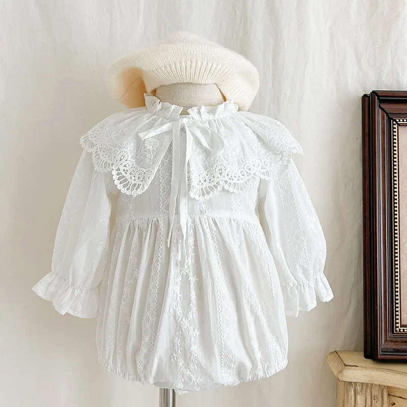 1-6Y Spring Baby Girls Dress Lace Embroider Dresses Toddler Baby