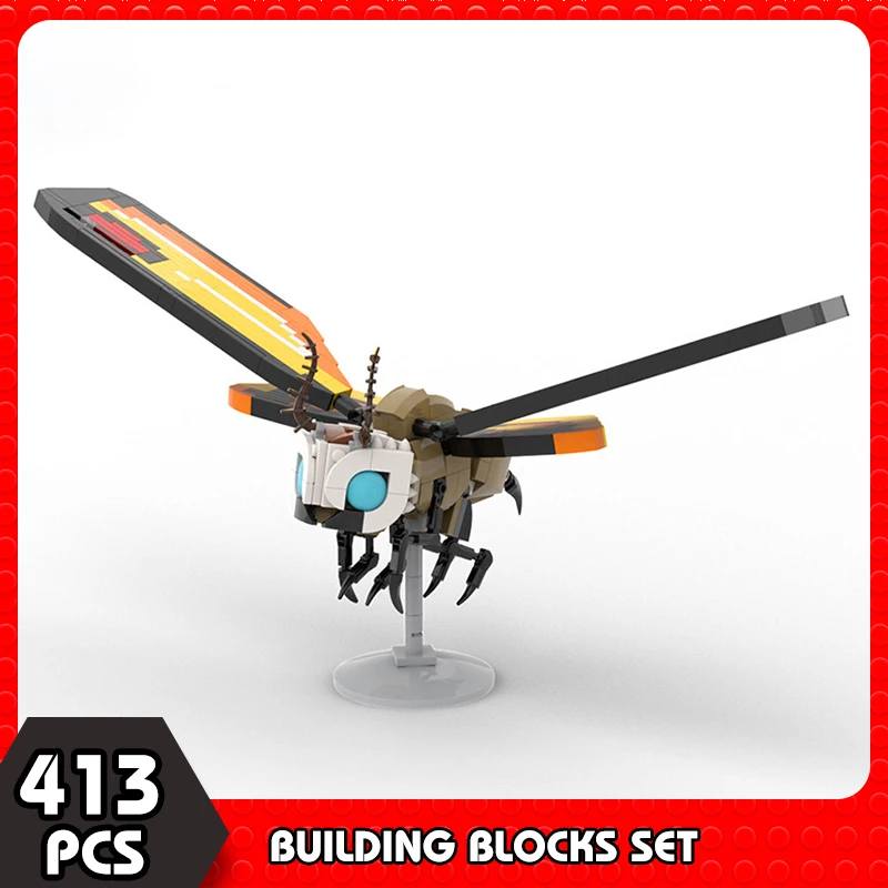 

2024 NEW MOC Mothraed Movie Monster Building Blocks Animal Series Bee City Street Scene Creative Friend Bricks Toy Gift