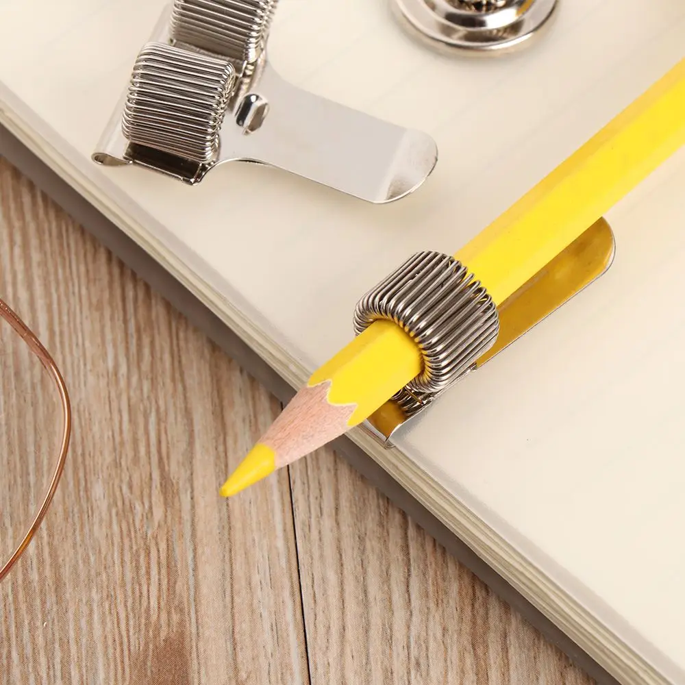 Portable Spring Pen Clip High Quality  Pen Clip Self adhesive Metal Pencil Holder Pens Pencils Writing Tool Office School Supply 3