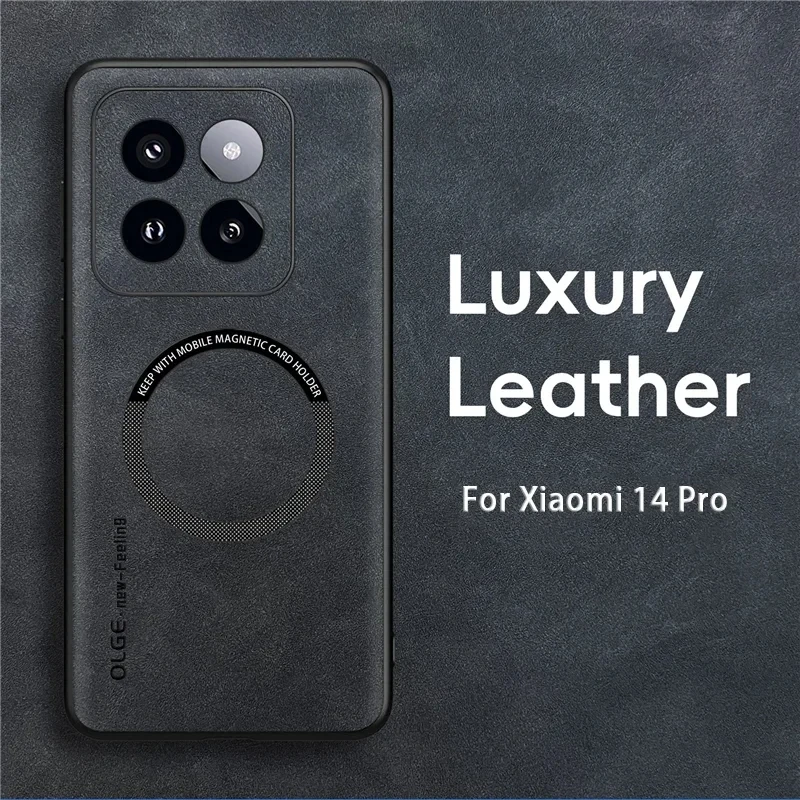 Magnetic Leather Soft Matte Phone Case with Magsafe Compatibility