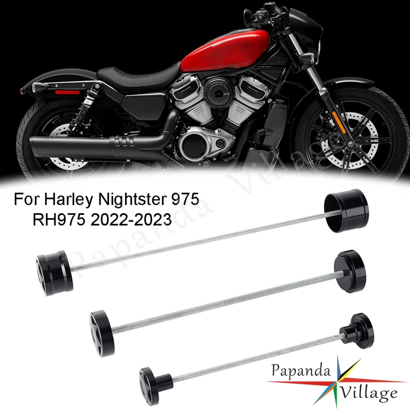 

For Harley Nightster 975 RH975 RH 975 2022-2023 Motorcycle Wheel Falling Front Middle Rear Axle Fork Crash Slider Caps Cover