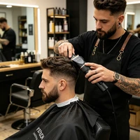 Ensemble de tondeuses à cheveux rechargeables/avec fil, tondeuse à cheveux électrique professionnelle avec peignes réglables (3-12 mm), moteur silencieux, pour hommes/femmes/enfants, usage domestique ou professionnel 3