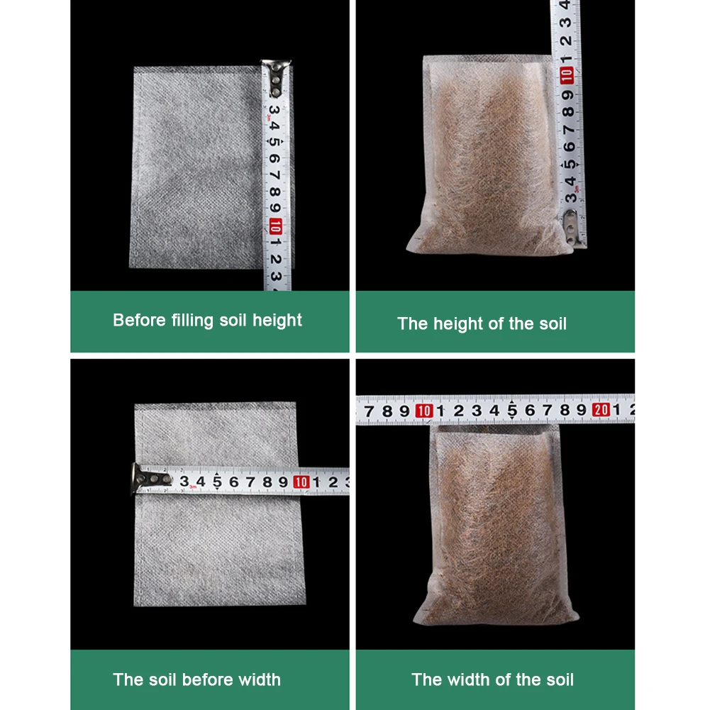 

Non-Woven Fabric Nursery Bags Biodegradable Flat Mouth For Home Tools Garden Supplies Planting Pocket Brand New