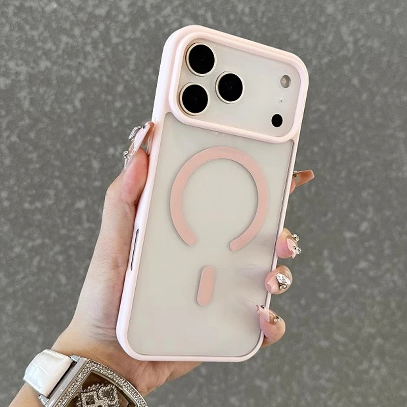 Magsafe-Compatible Clear Shockproof Phone Case with Magnetic Wireless Charging Capability
