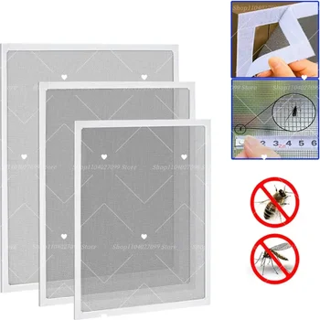 Moustiquaire pour fenêtres, taille personnalisée, sans perçage, maille blanche, Tulle à Air, réutilisable avec Velcro, rideaux anti-insectes 1