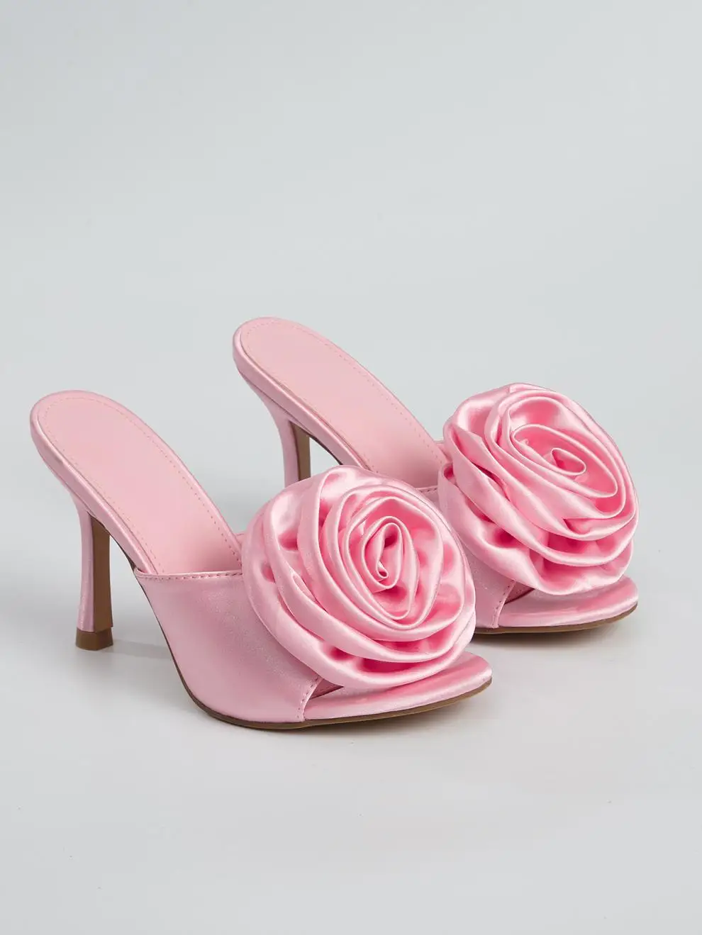 

Elegant Flower Slipper Concise Cozy Women Shoes Fashion High Heels Vintage Pantoufles Peep Toe Chaussures Femme Big Size Zapatos