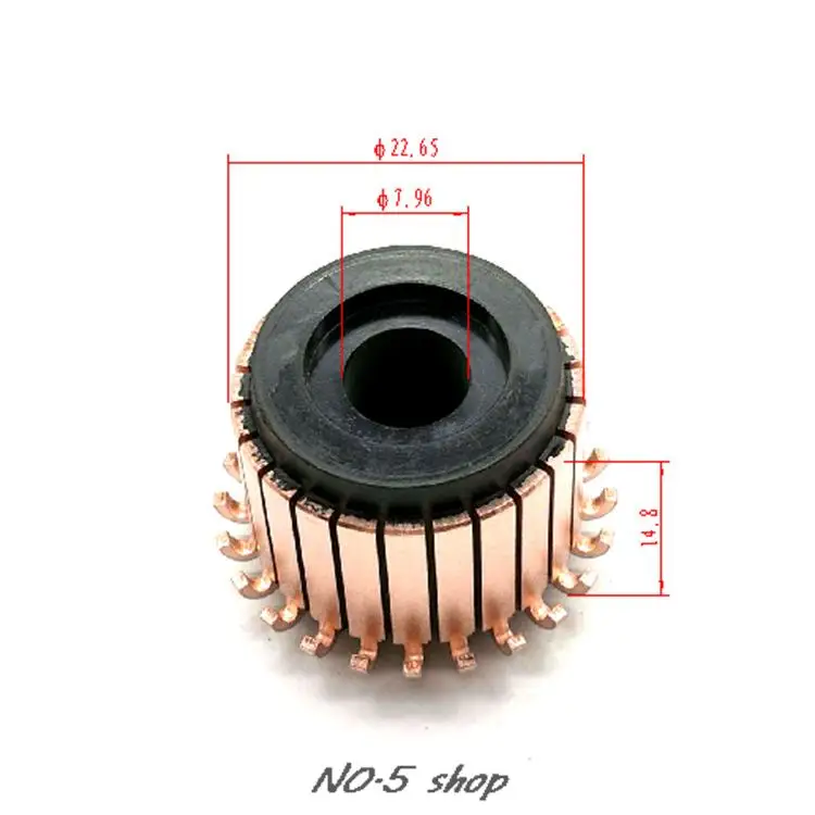 

5pcs 7.96x22.65x19.3mm Copper Bars Electric Motor Commutator