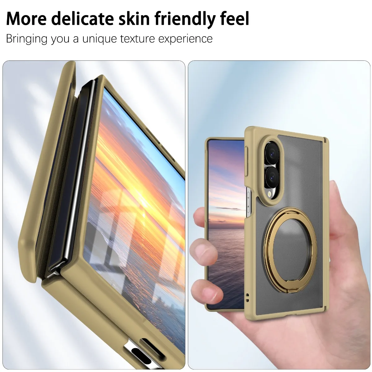 Luxury Magnetic Rotating Phone Stand Case with Hinge Protector and Wireless Charging Compatibility