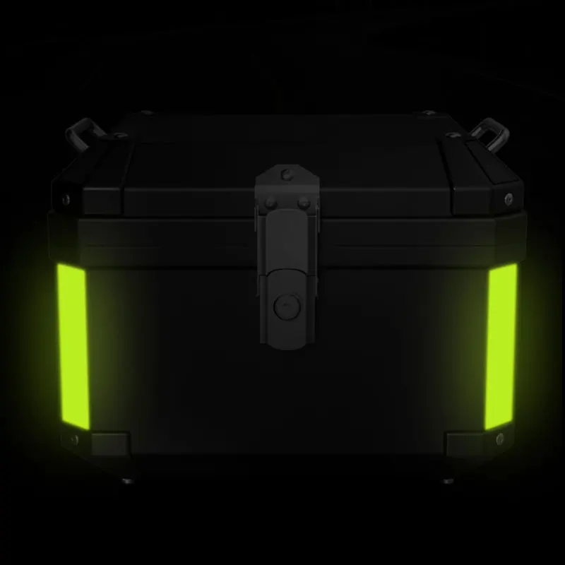 Motorcycle Tail Box Top Case Lockable Helmet Luggage Storage Rear Tour Box With Reflective Design Waterproof Storage Carrier Motorcycle Tail Box