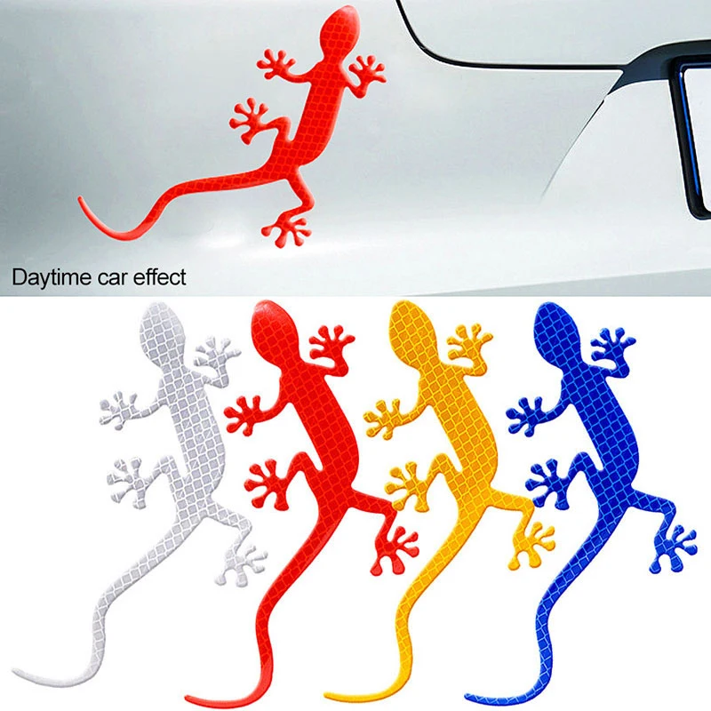 Reflective Sticker Creative Gecko Car Stickers Anti-collision 3D Stereo Sticker Body Scratch Blocking Stickers Home Decoration