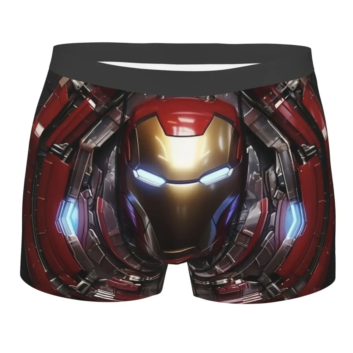 Custom Iron Man Marvel Film Underwear Men Stretch Boxer Briefs