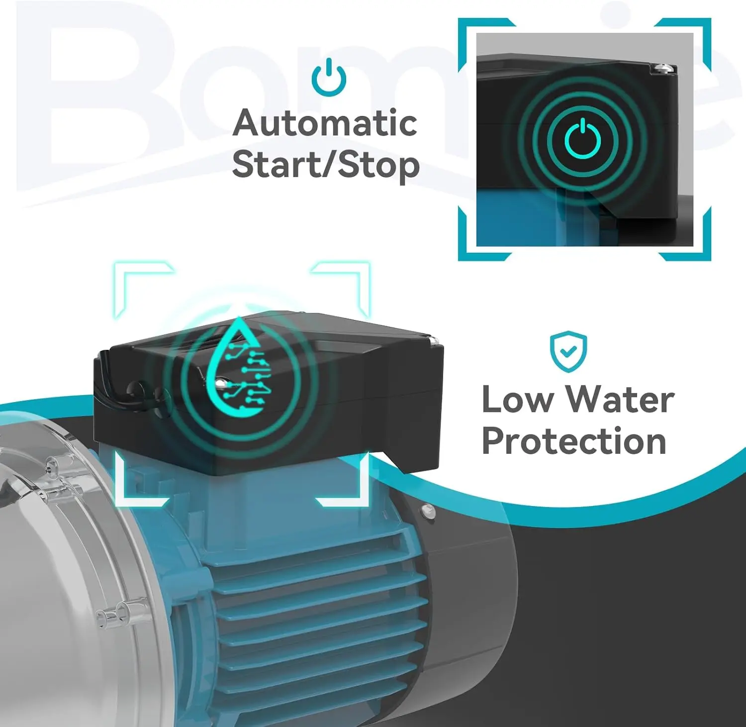 HP Smart Control Booster Jet Pump, 1000 GPH, 115V, Stainless Steel, Shallow Well Pump for Home and Garden with Automatic On/Off