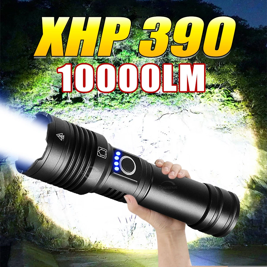 MILAOSHU Torcia ricaricabile 990.000 lumen ad alta luminosità, confezione da 2, 12 ore, potente luce flash a LED con diverse modalità di luce, super