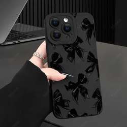 Elegant Black Bow Shockproof Silicone Phone Case - Soft Protective Cover - Samsung S21 (Black 2M863)