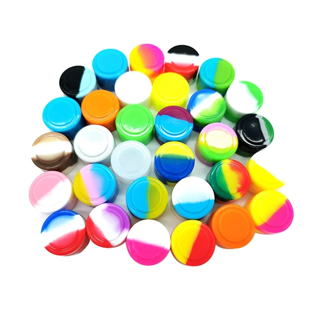 10PCS Silicone Container 2ML 3ML 5ML 7ML 11ML 22MLTank Storage Box Color Mixing Non stick Concentrate Container Tank Oil Wax Box
