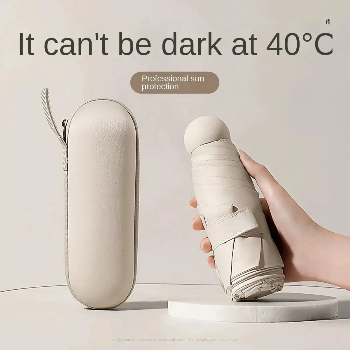 Capsule Umbrella Portable Mini Sunshade Sunscreen Rain Umbrella Black Rubber Alloy Handle Foldable Sun Rain Dual Use capsule umbrella