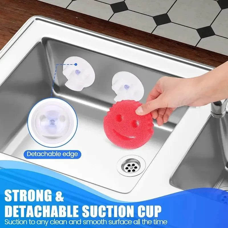 Suction Cup Smiley Sponge Holder Kitchen Sponge Holding Bracket Organizer Suction Cup Sink Kitchen Organizer 1pcs