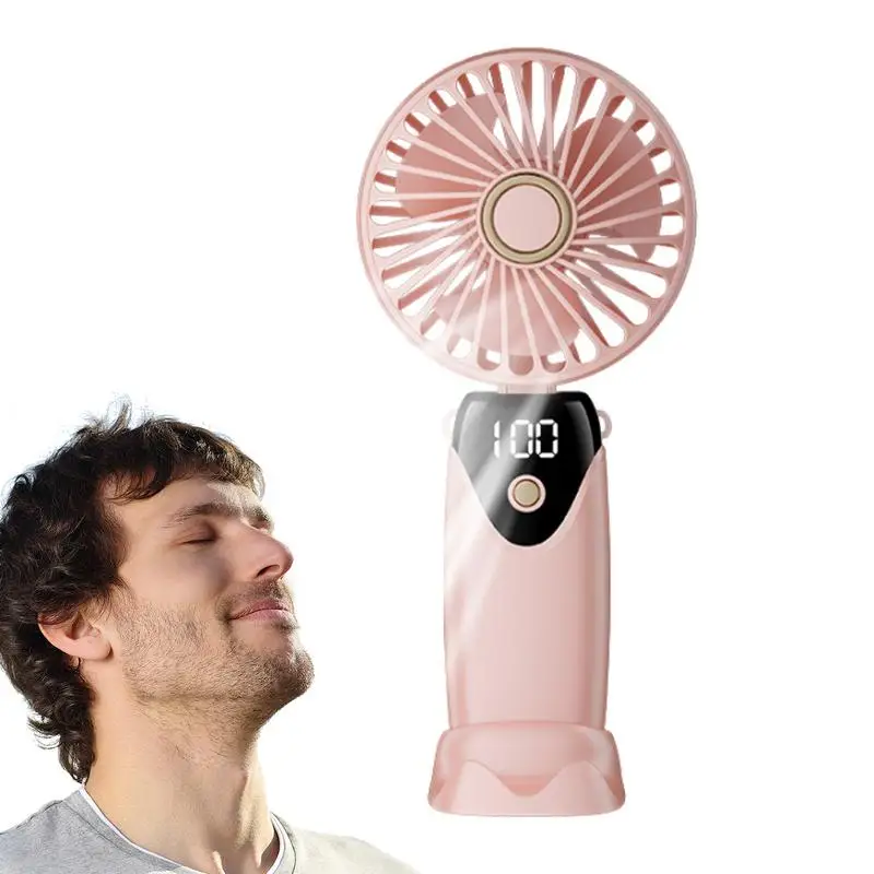 

USB Handheld Fan Mini Handheld Cooler Fan Rechargeable Fast Cooling Outdoor Fan Foldable Cooler With LED Display For Camping Car