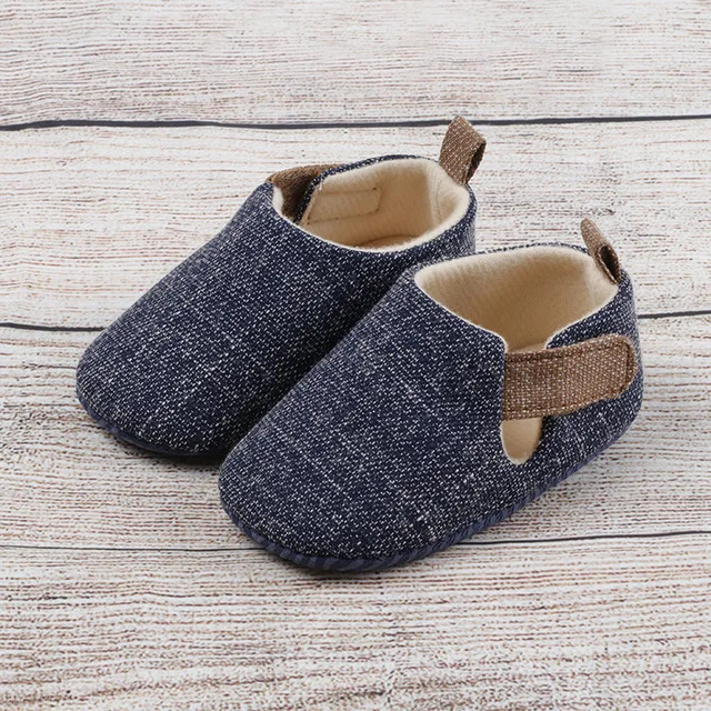 Chaussures De Premiers Pas Pour Bébé Garçon, Semelle En Coton, Chaussures  Antidérapantes Et En Cuir Pu, Pour Les Nouveaux Nés Qui Rampent Et Qui Font  Leurs Premiers Pas - Chaussures Enfant - AliExpress