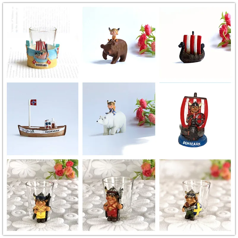 Resin Ornaments Souvenir Nordic Denmark Norway Iceland Sweden Troll
