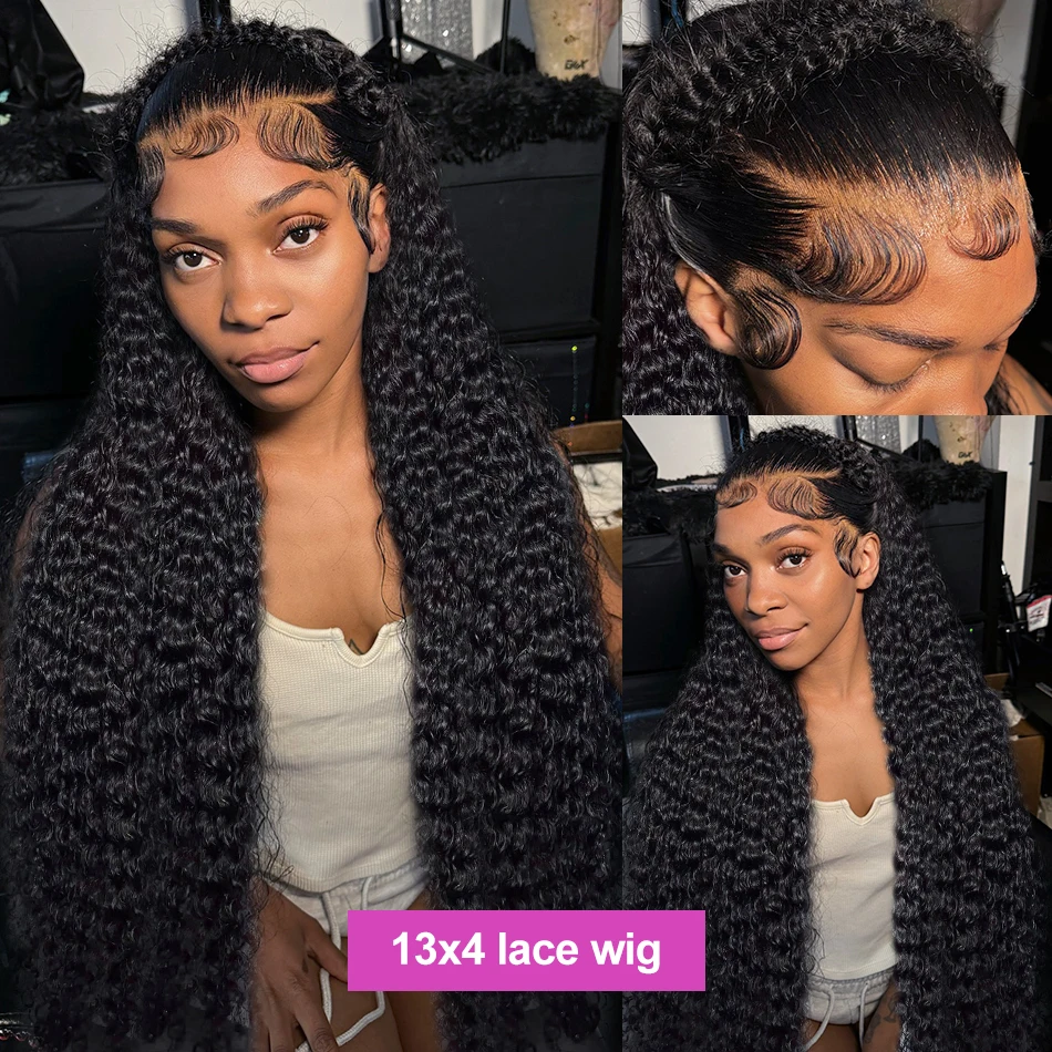 220% 30 40 Inch Curly hd 13x6 Lace Front Human Hair Wigs Deep Wave Transparent 13x4 Lace Frontal Wig 5x5 Closure Brazilian Remy