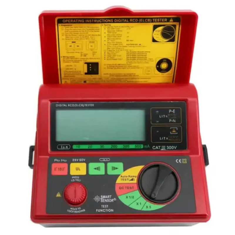 AR5406 디지털 RCD 테스터 누설 전류 스위치 분석기 ELCB 회로 차단기 테스터 10 500mA