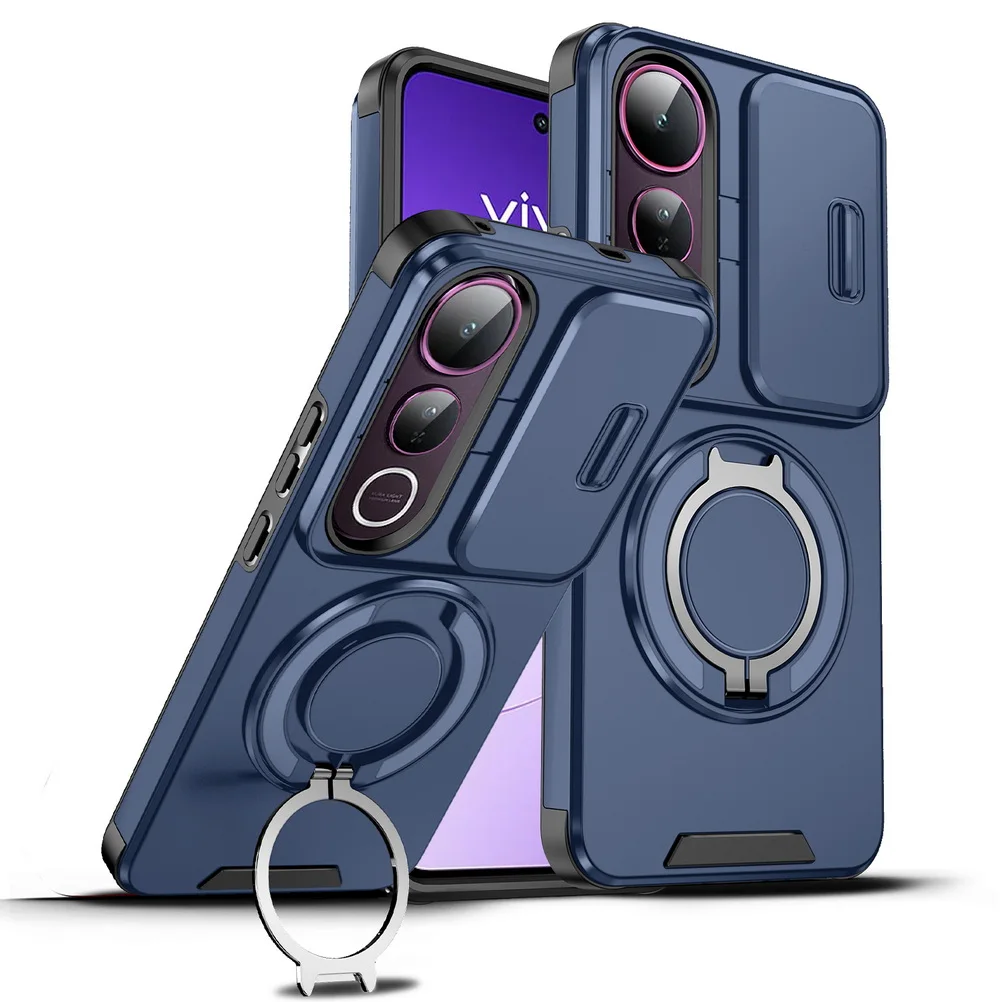 Sliding Camera Protector Rugged Phone Case with Metal Bracket