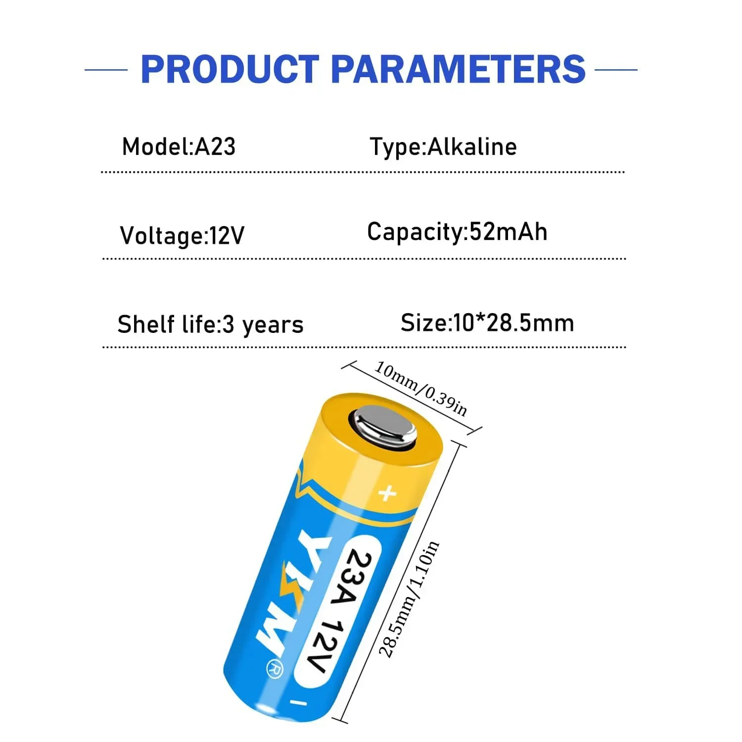 A23 23A 12V Alkaline Battery disposable battery alkaline battery MN21/23 23AE L1028F A23G GP23A 12 Volt Dry Battery for Ceiling Fan Remote Garage Door Opener 5PCS