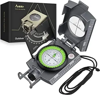 Anbte Compass Hiking,Waterproof Metal Compass with Clinometer,Lightweight,for Camping,Hunting,Hiking Navigation. 1