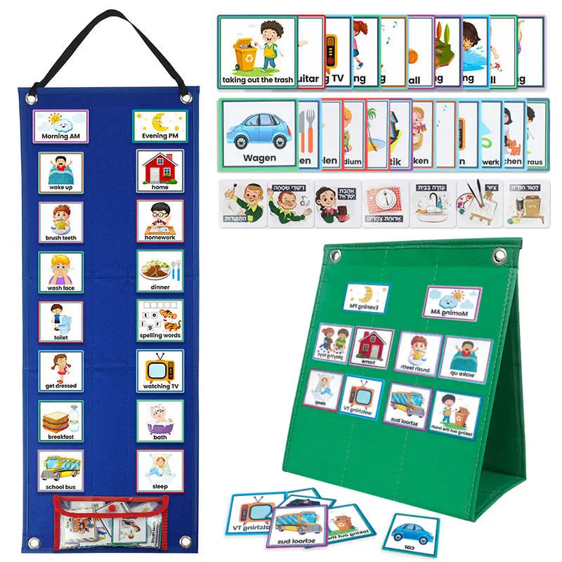 Polyester Kids Visual Schedule Learning Calendar Toy