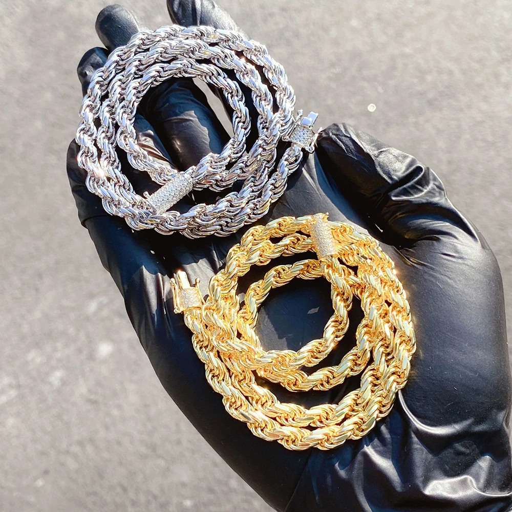 6mm VVS Moissanite Rope Chain Necklaces 