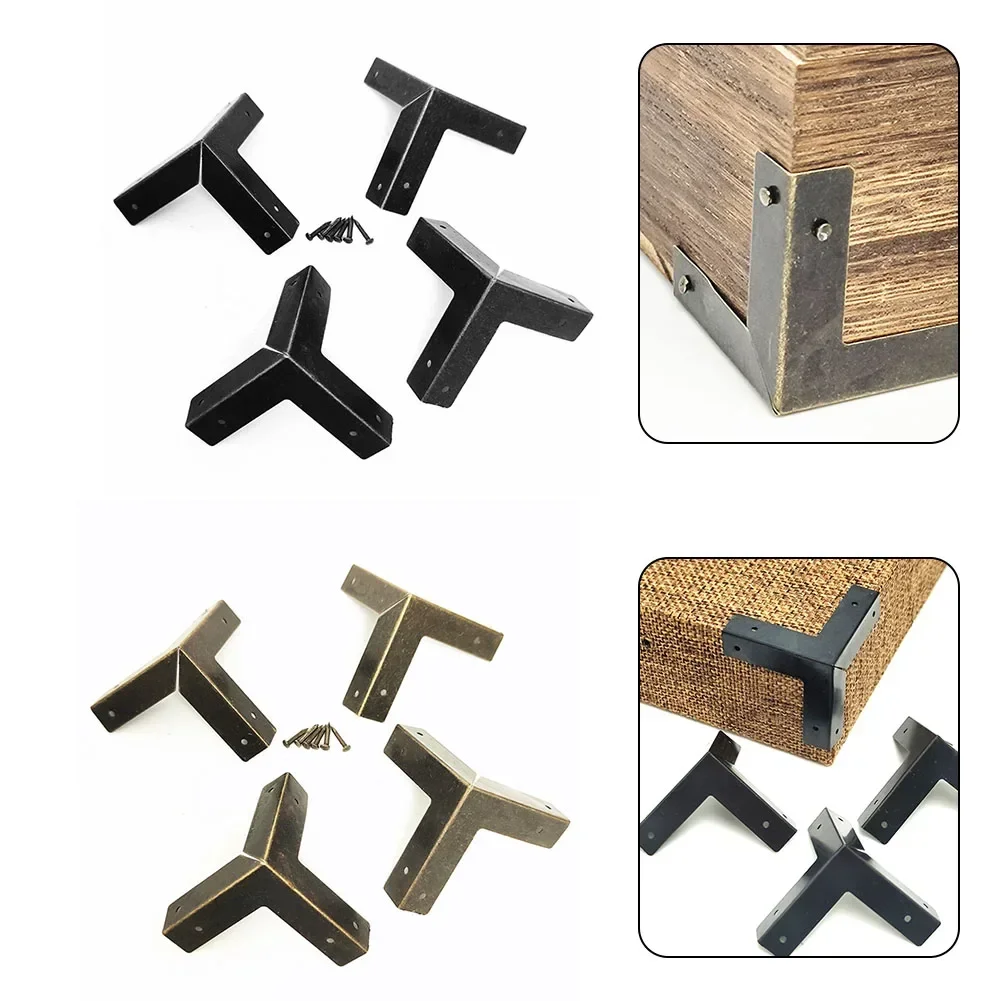 Furniture Corner Protector 4pcs Antique Bronze Wooden Jewelry Gift Box