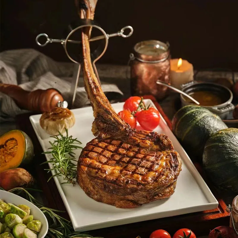 Spanish Ham Stand Solid Wood Cut Iberian Ham Special Stand Stainless Steel Ham Rack Tomahawk steak plate