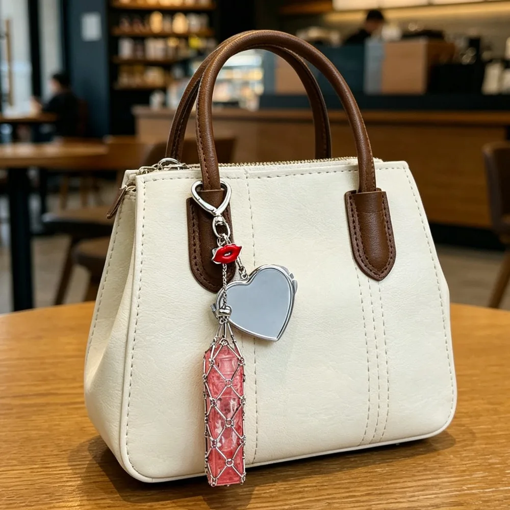 Accessorio Unico: Portachiavi a Forma di Stella in Acciaio Inossidabile, Portatile, con Porta Rossetto, Ideale come Regalo per Ragazze - immagine 4