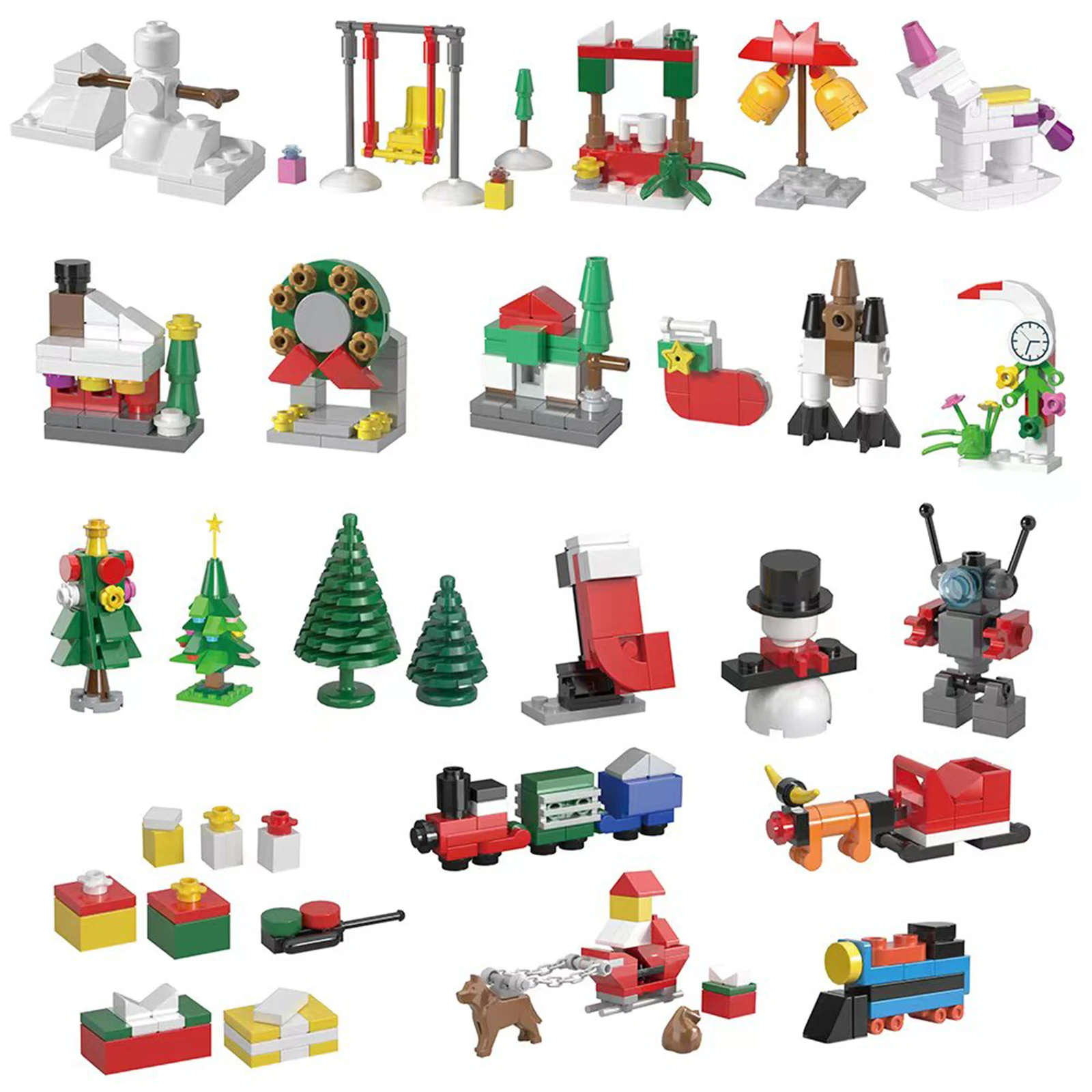 Mini Blocks 24 Days Christmas City Advent Countdown Calendar Building Blocks  Mystery Box Diy Model Kits Kid Toy Gift - Advent Calendars - AliExpress