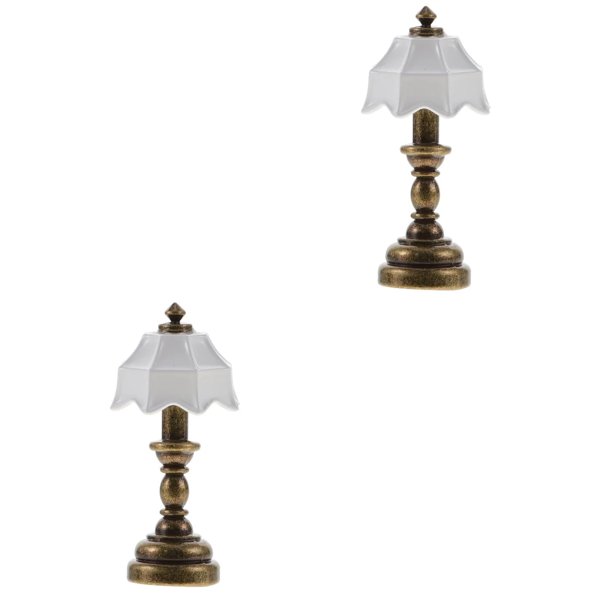 

2pcs House Miniature Table Light Mini House Scene Table Lamp Photo Prop