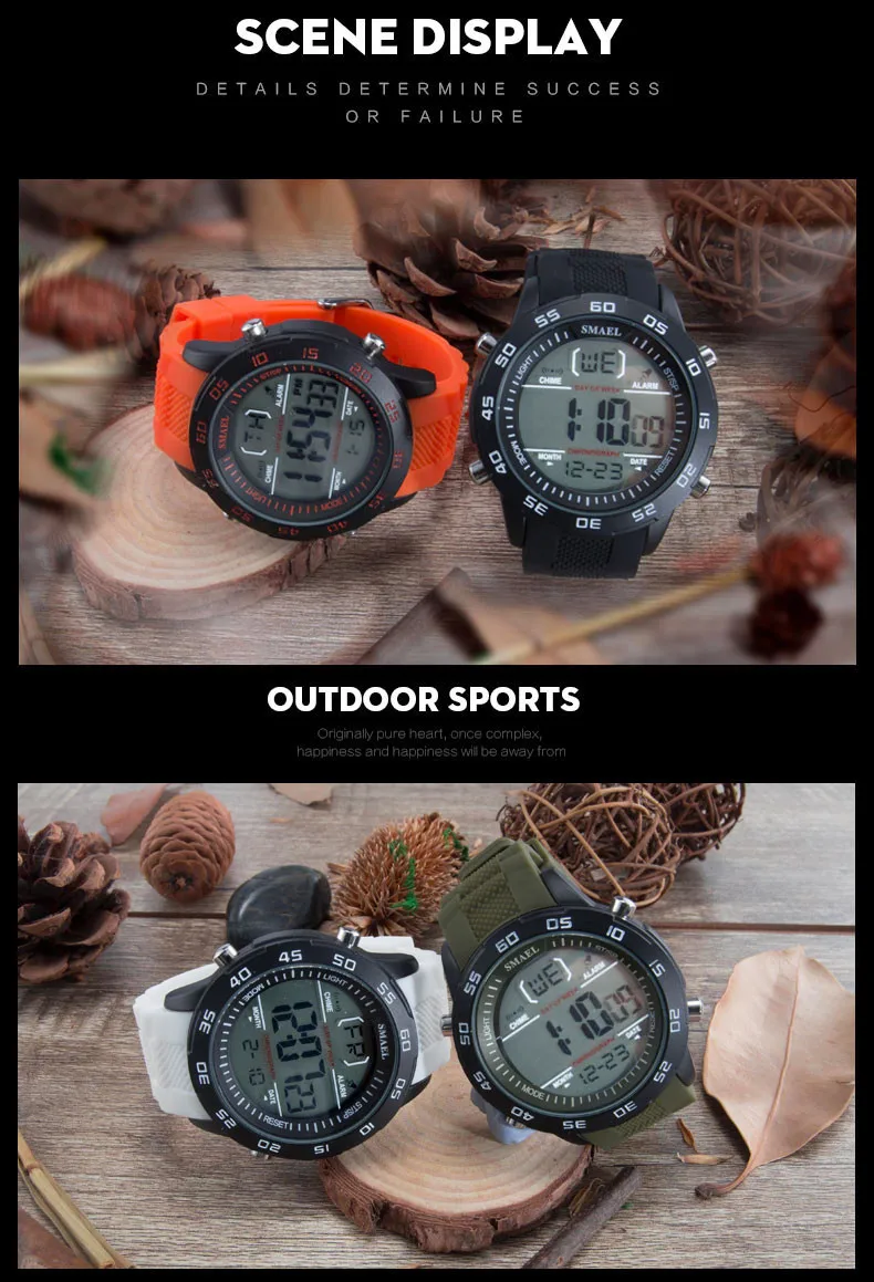 

And Stylish Digital Dial Resin Strap Waterproof Outdoor Sports Watch Classic Fashion Watch Women Wrist Watch Saat Erkek Kol Saa