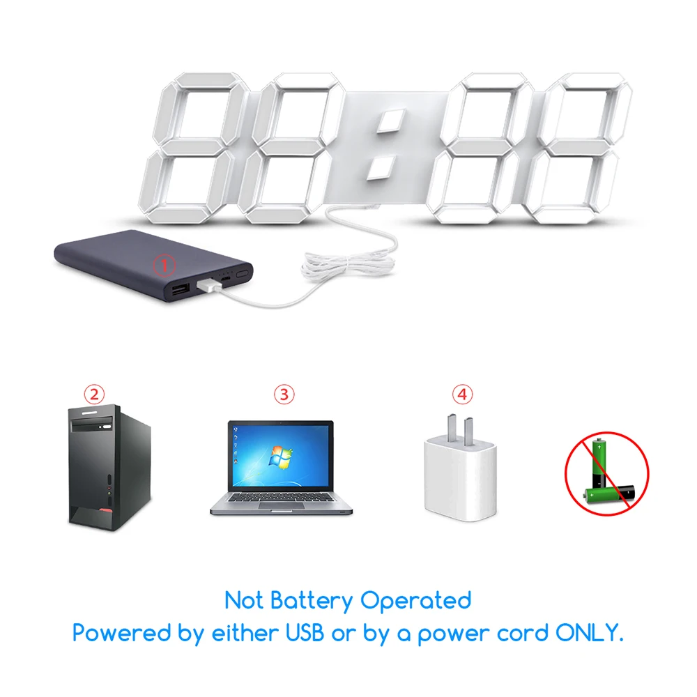 The Best 3D LED Wall Clock Large Digital Wall Clock With Remote Control