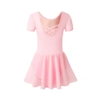 Girls Short Sleeve Leotard with Skirt Dance Dress Kid Toddler Ballet Outfit Clothes
