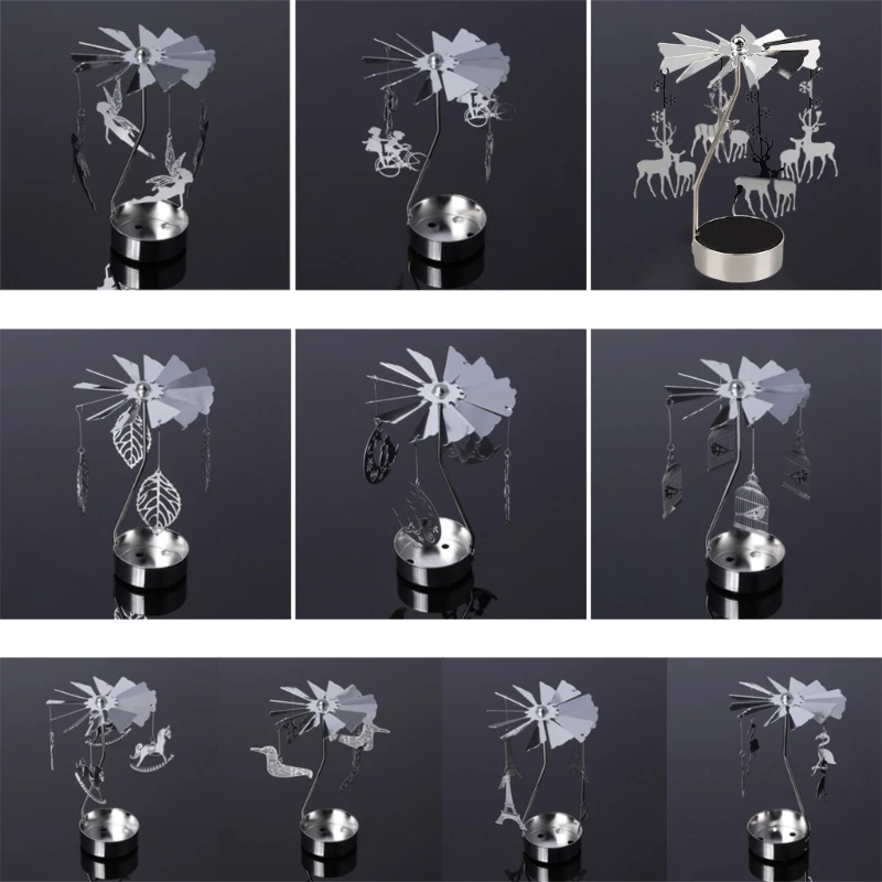 Holzsammlung Carrousel Rotatif En Métal Pour Bougie Chauffe-plat