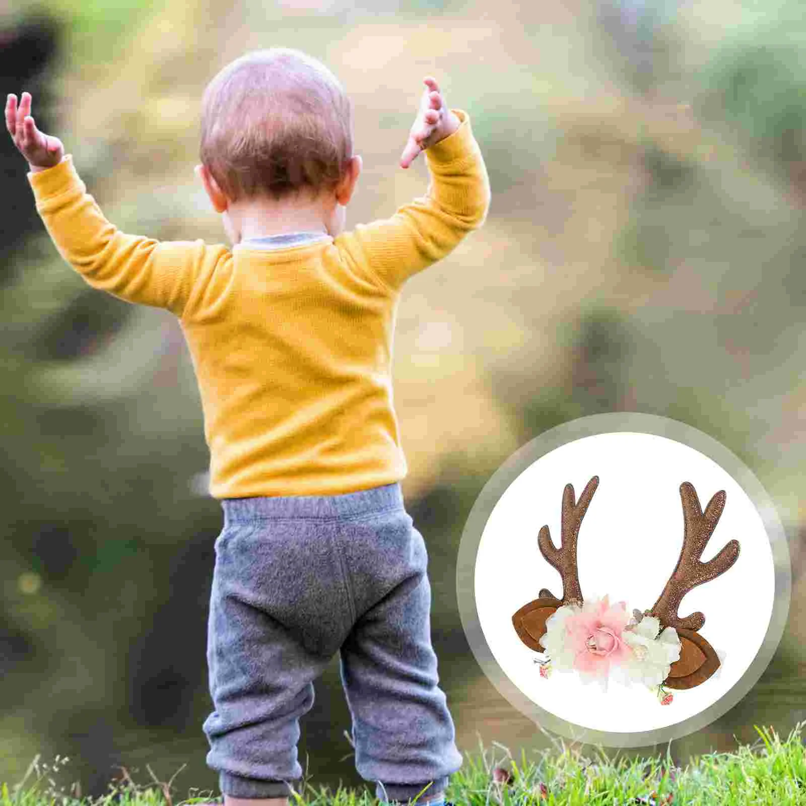 

Baby Girl Headband Xmas Deer Horn Headband Elk Ears Headband Christmas Antler Headband