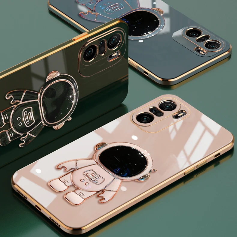 Luxus Überzug Fall Für Xiaomi Poco X3 X 3 NFC Pro F3 F4 X4 F 4X4 GT F4GT x4GT X3Pro X3NFC Fall Astronaut Halter Telefon Abdeckung_voghion.com