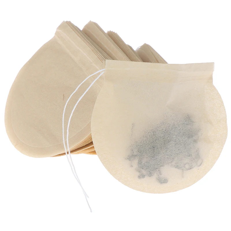 Eco-Friendly Biodegradable Drawstring Tea Filter Bags - 100 Pack