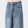 2024 New Soft Lyocell Stretch Jeans Men's Loose Wide Leg Pants Elastic Waist Casual Denim Trousers High Quality Streetwear 5