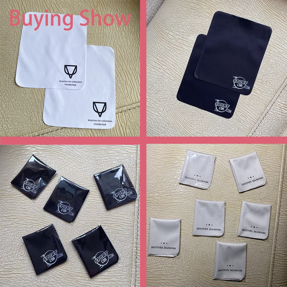 100/200/500pcs Custom logo Eyeglasses 145*175mm Chamois Glasses Cleaner Suede Microfiber Glasses Clean Cloth 3