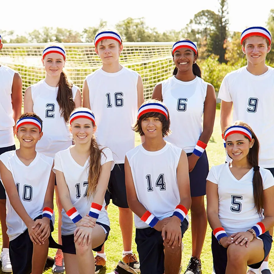 Head and Wrist Sweat Band Set 6