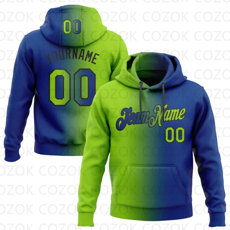 Customized Hoodie Blue Green Splicing Jersey 3D Printed  Unisex Pullovers Hoodie Casual Sweatshirts