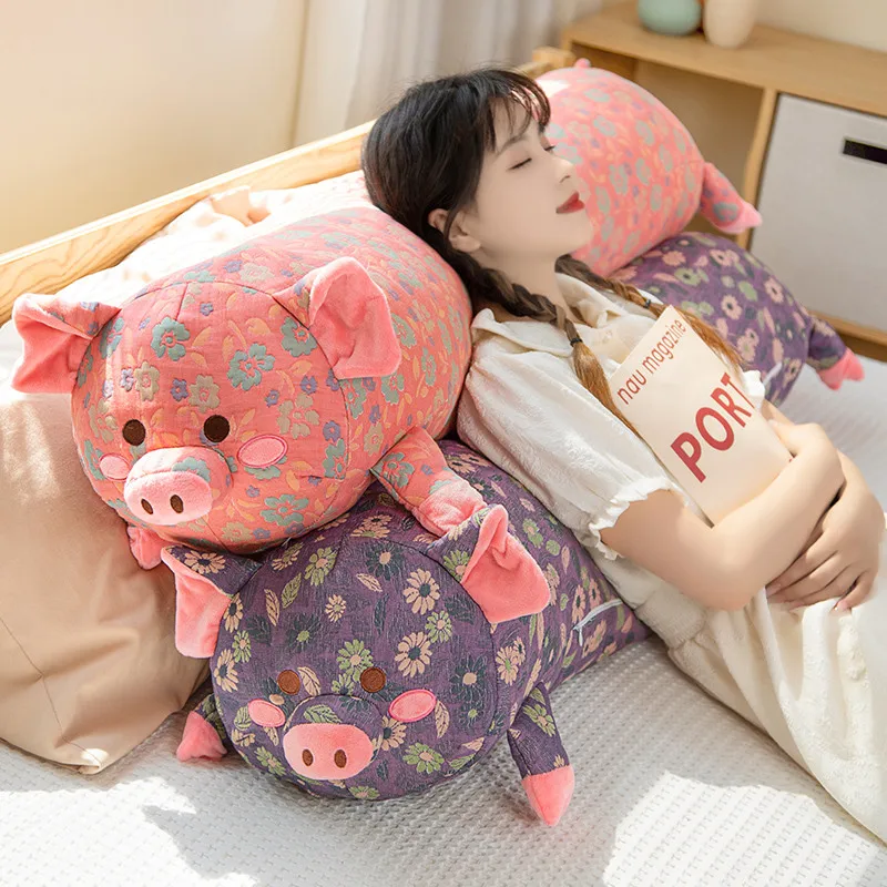 

Big Size Toys Cartoon Print Cloth Pig Plush Toys Long Pig Pillow Soft Cushion Classics Pig Doll New Year Gift For Kids