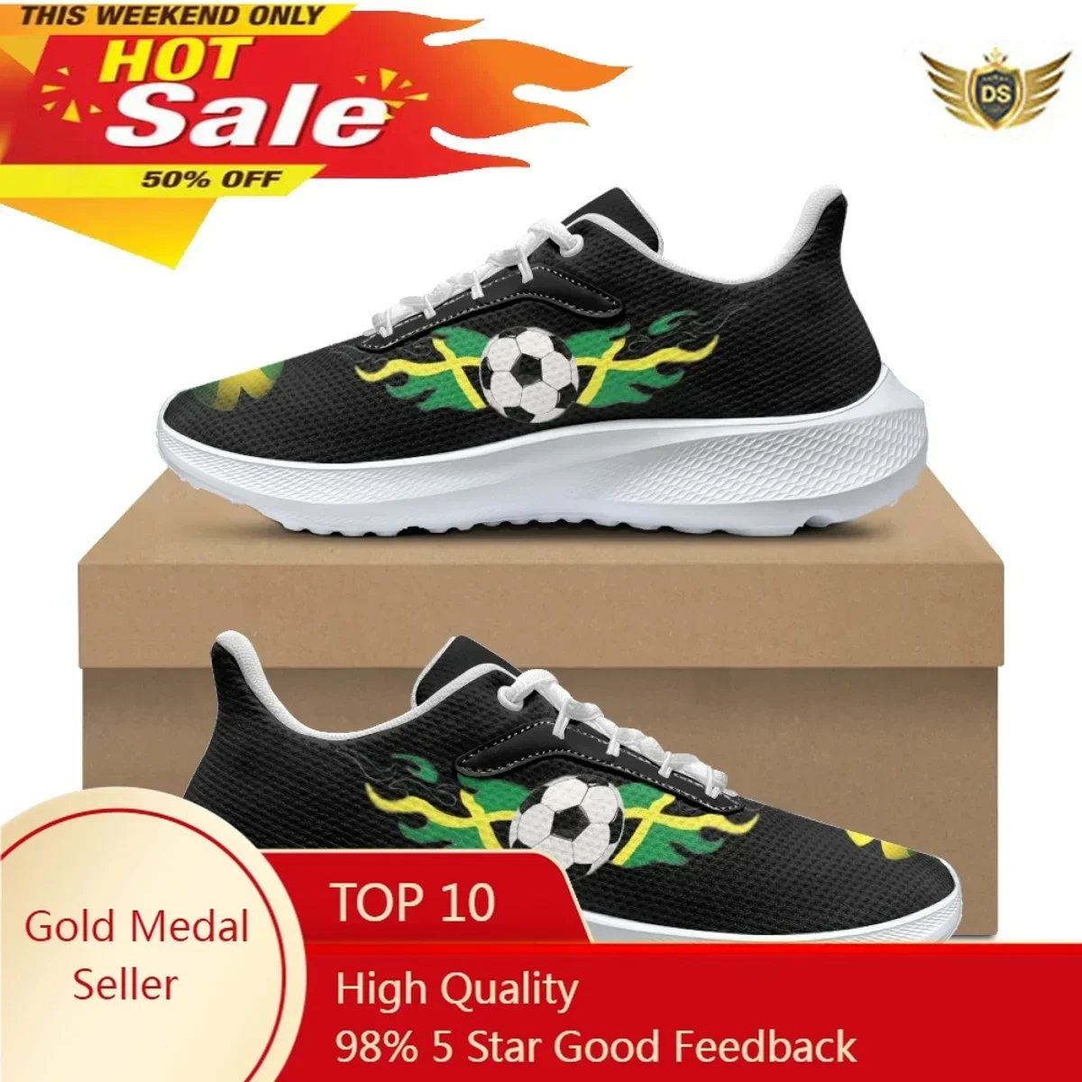 Brazil Flag Art Design Soccer Pattern Sneakers For Women Summer Comfort Breathable Outdoor Sports Running Shoe Non-Slip Trainers