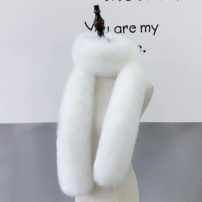 New Long Faux Fur Scarf Winter Women Scarf Fur Scarves Girl Ladies Warm Neck Warmers Shawl Decor Fluffy Shawl Wrap Luxury